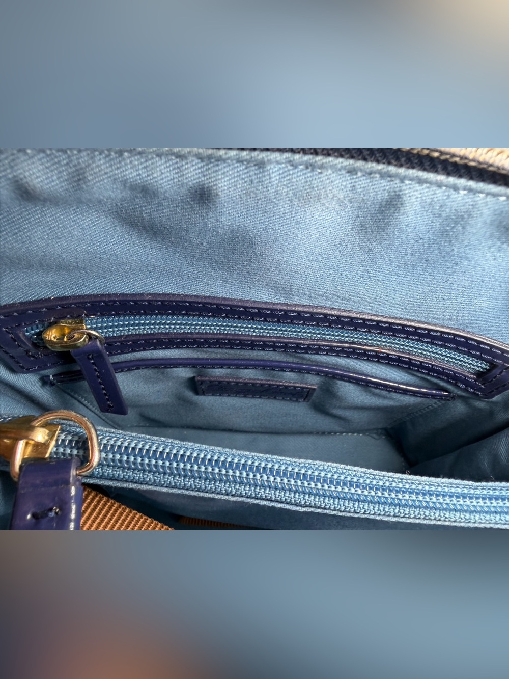 Dooney & Bourke Trixie Crossbody Bag Navy Blue Patent Leather - Picture 9 of 12